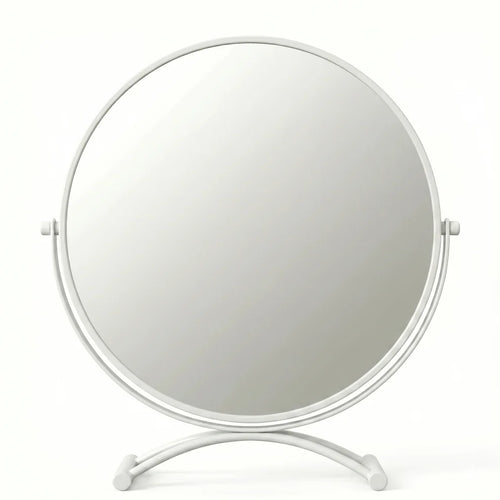 Elara Round White Mirror