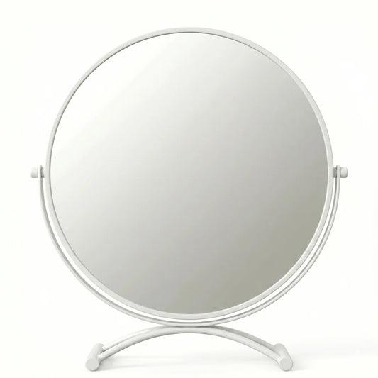 Elara Round White Mirror