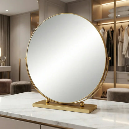 Pratelle Aurelia Round Gold Vanity Mirror
