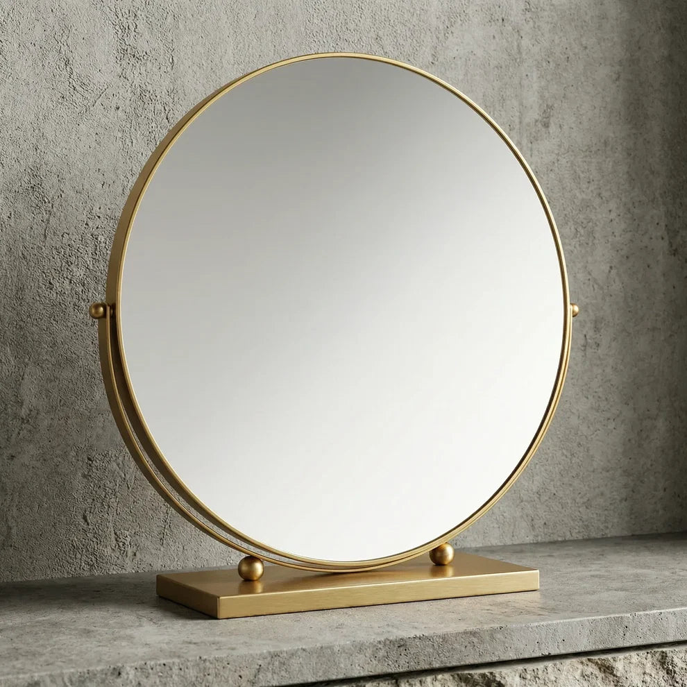 Pratelle Aurelia Round Gold Vanity Mirror