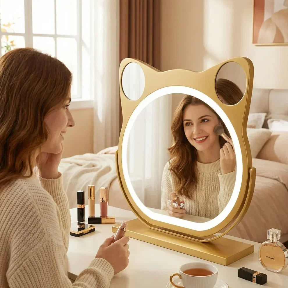 Pratelle Félinea Cat-Shaped LED Vanity Mirror